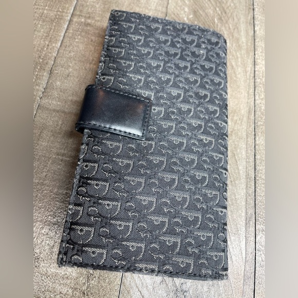 Christian Dior Wallet Authentic Black Leather Long Monogram Street Chic Logo - Picture 5 of 8
